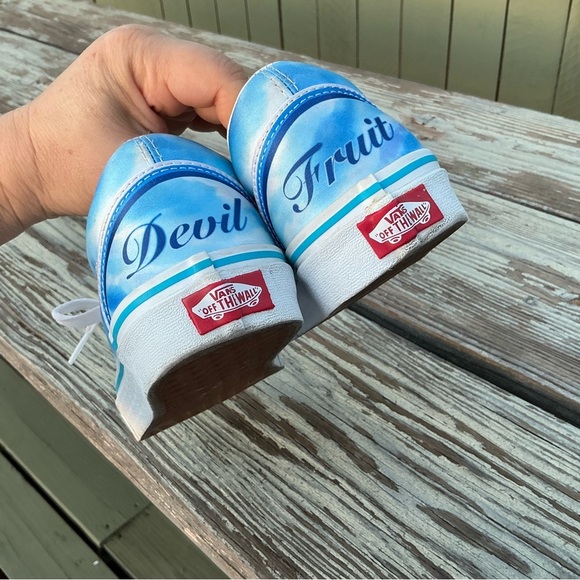 VANS x One Piece Old Skool Devil Fruit Sneakers Shoes Blue Mens 5.5 Womens 8.5 - Picture 10 of 12